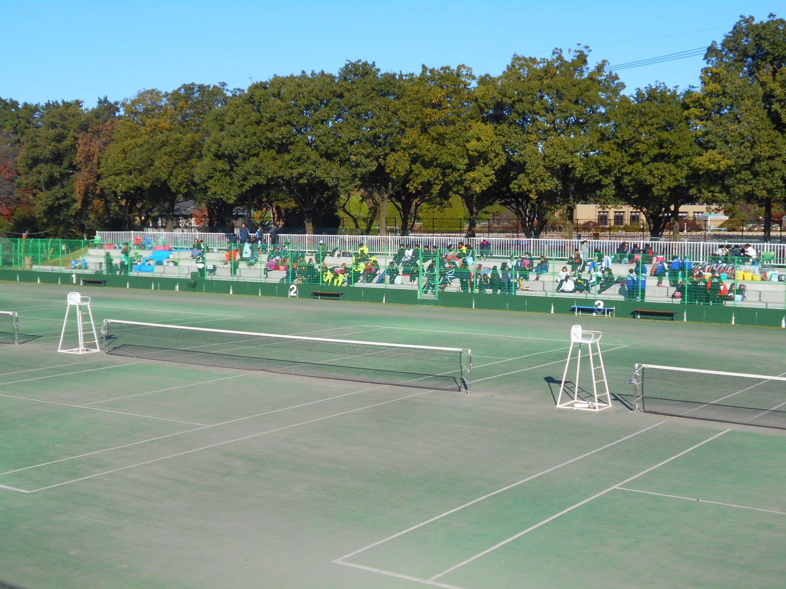 群馬県立敷島公園テニスコートの観客席